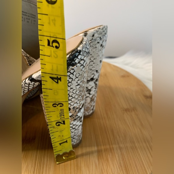 ALDO Black and Cream Snakeskin Mules - Picture 9 of 12